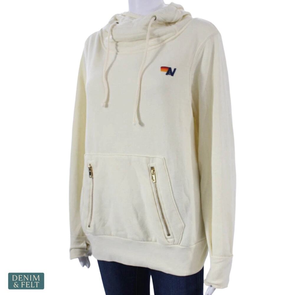 Aviator Nation Vintage White Unisex Ninja Pullover Hoodie Cozy Surf Core Medium - Picture 7 of 16